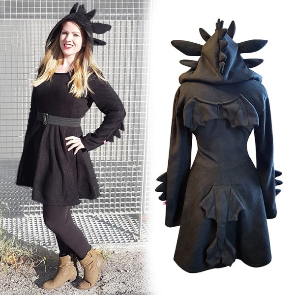 Black dragon cosplay dress