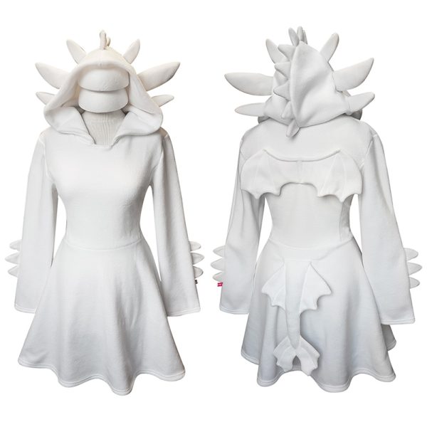White dragon cosplay dress