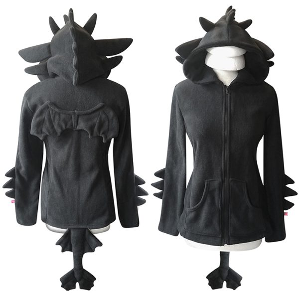 Black dragon zippered hoodie (mens and womens sizes!)