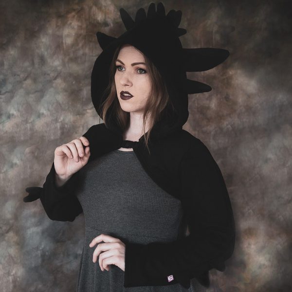 Black dragon shrug with snap buckle