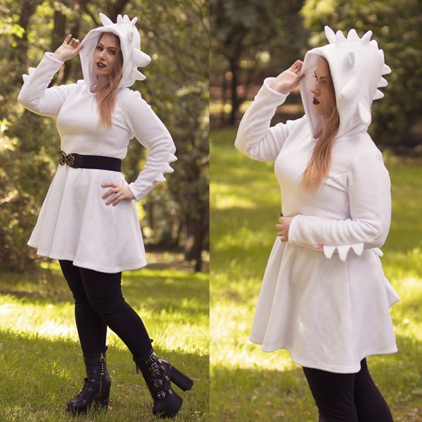 White dragon cosplay dress