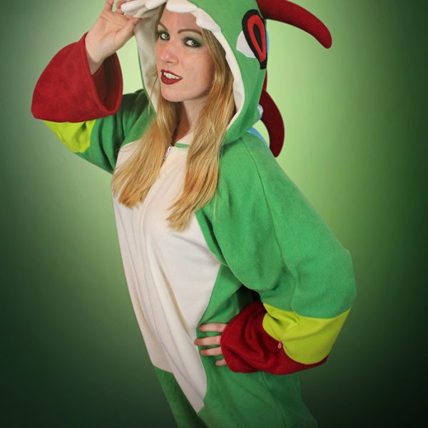 Green frog dragon cosplay onesie