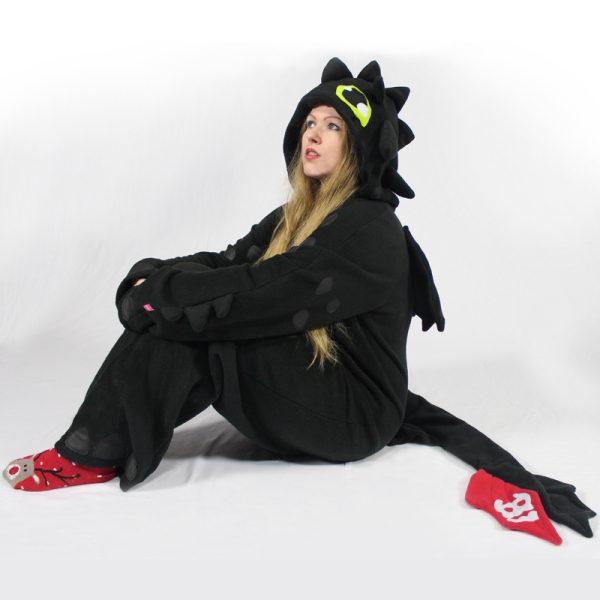 Black dragon cosplay onesie