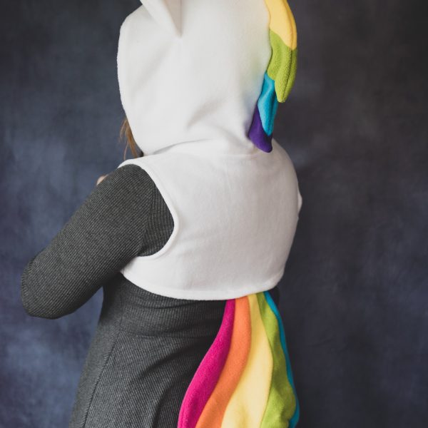 Sleeveless Rainbow unicorn shrug with snap buckle