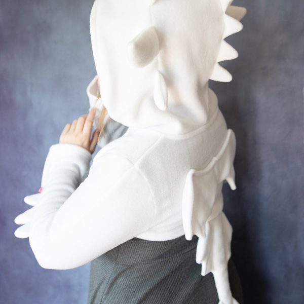 White dragon shrug with snap buckle