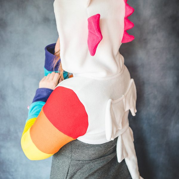 Rainbow dragon shrug with snap buckle