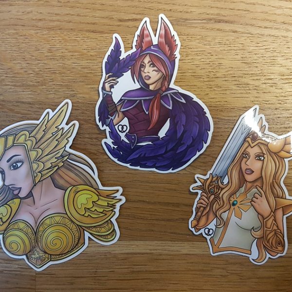 Set of 3 Pretzl Cosplay Art stickers (vinyl stickers)