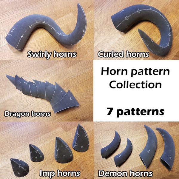 Foam horns pattern collection – 7 patterns and Instruction Ebook