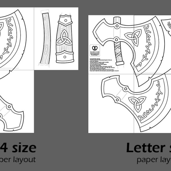 Viking axe foam crafting pattern and tutorial