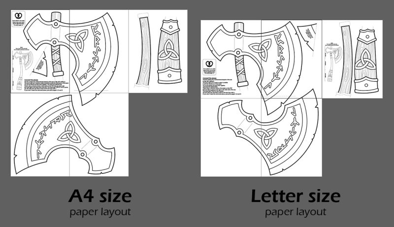 Viking axe foam crafting pattern and tutorial - Image 2