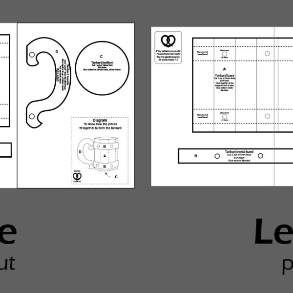 Tankard foam crafting pattern