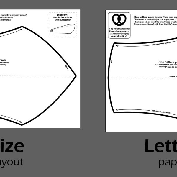 One piece arm armor pattern