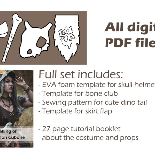 Cubone cosplay patterns and tutorial