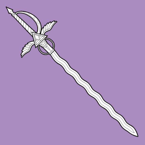 Winged wavy sword prop template + Bonus dagger template!