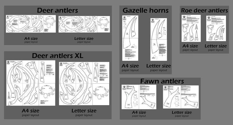 Foam antlers pattern collection - 7 patterns and Instruction Ebook - Image 4