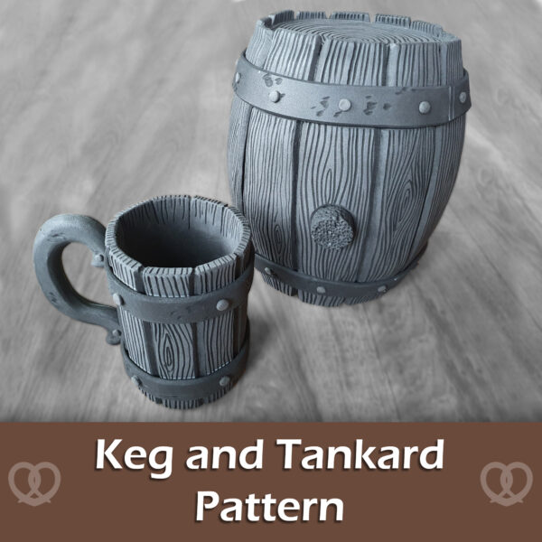 Beer keg (bag) and tankard foam crafting patterns and tutorial