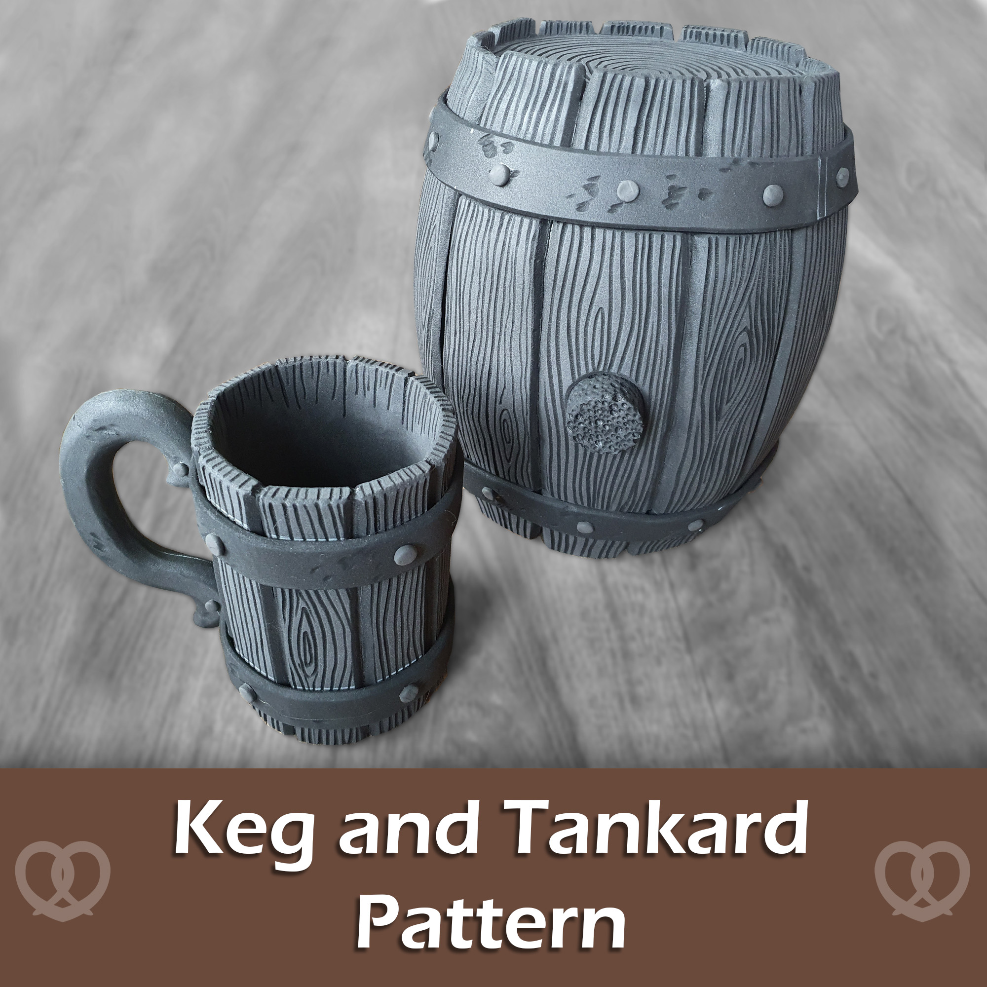 Beer keg (bag) and tankard foam crafting patterns and tutorial