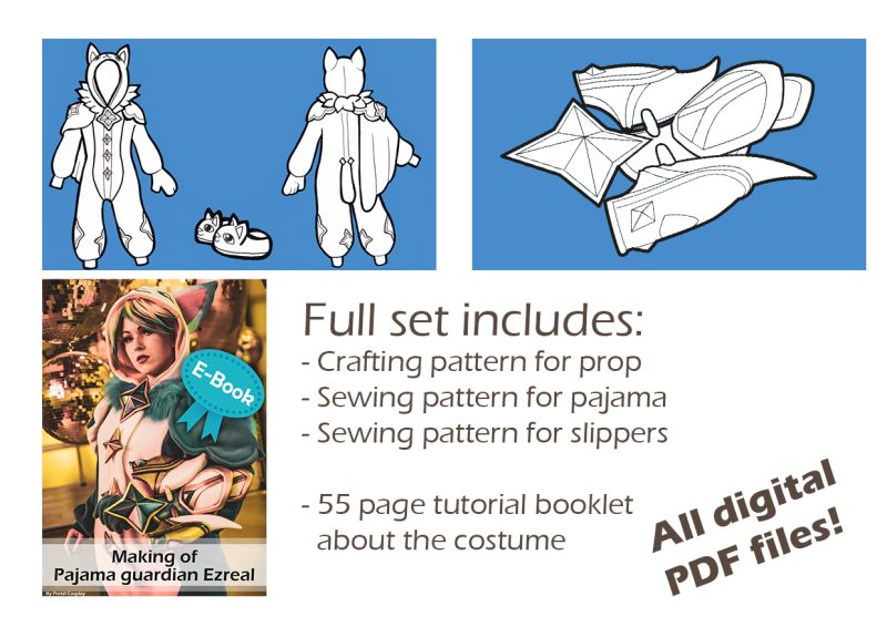 Pajama Ezreal costume and staff patterns and tutorial - Image 5