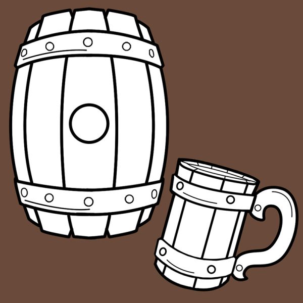 Beer keg (bag) and tankard foam crafting patterns and tutorial