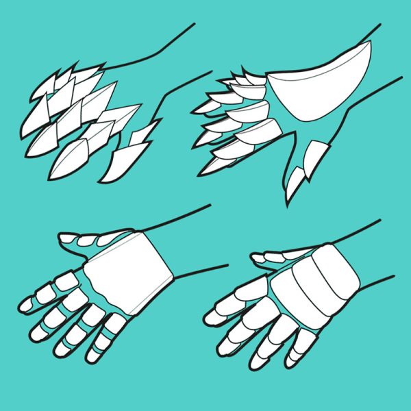 Hand armor (claws and gauntlets) pattern collection – 5 patterns